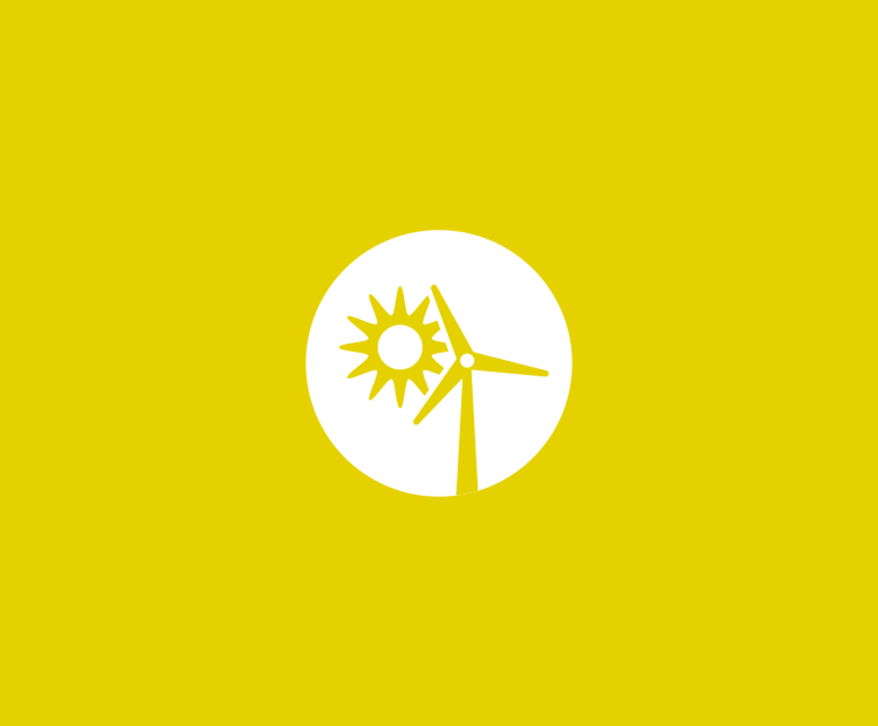 Graphic of sun and wind turbine