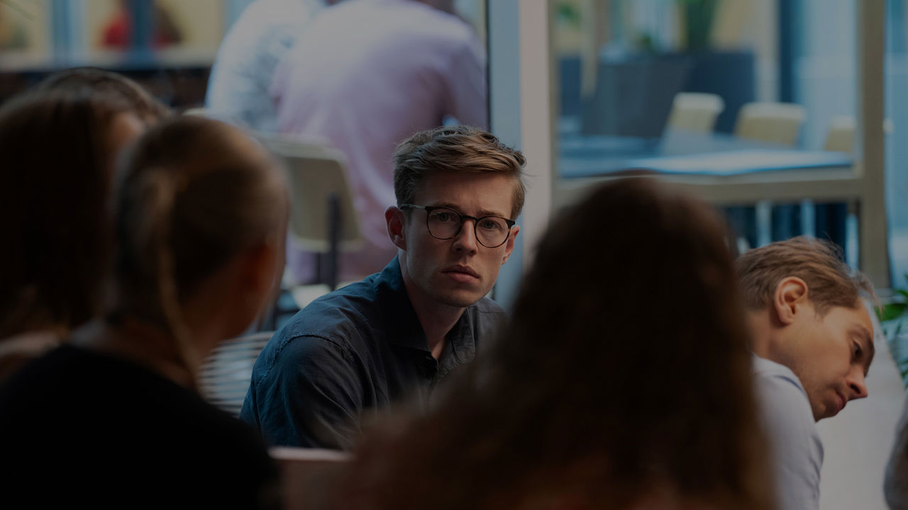 Man listening to conversation 